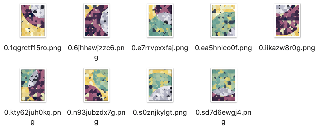 set of random renders